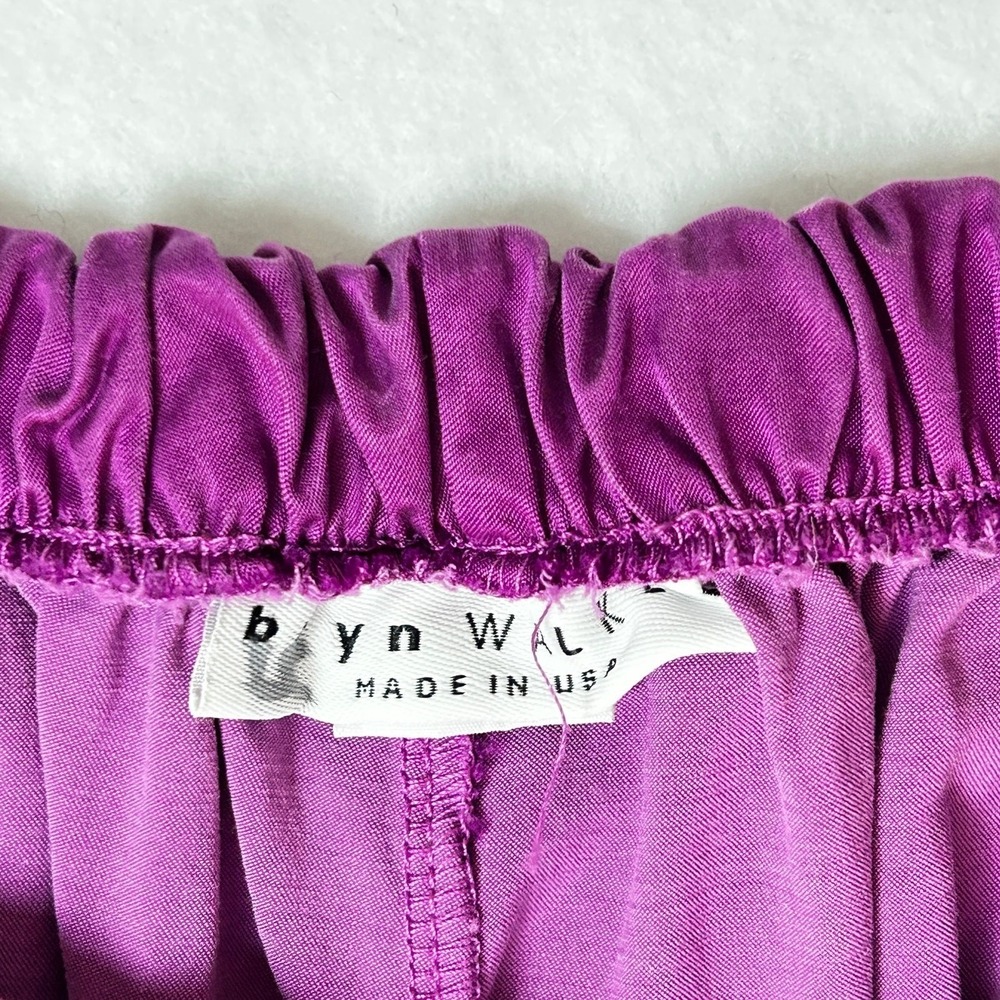 Bryn Walker Pants Womens M Wide Leg Silky Satin Cupro Lagenlook Purple Medium - Picture 10 of 12